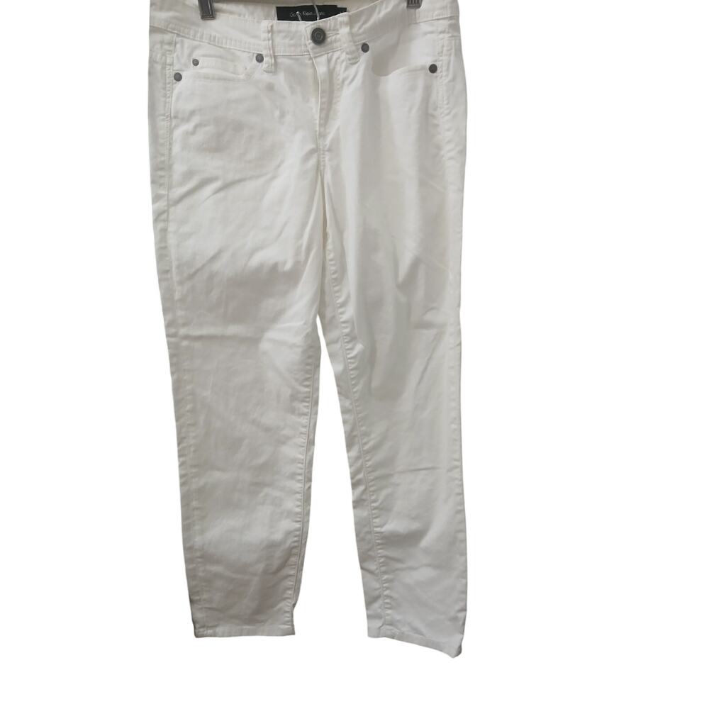 Calvin Klein Jeans Denim White Skinny Crop Cotton Elastane 4
